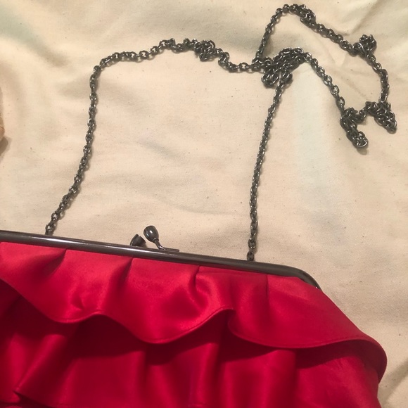 Red Ruffle Clutch - Picture 3 of 5